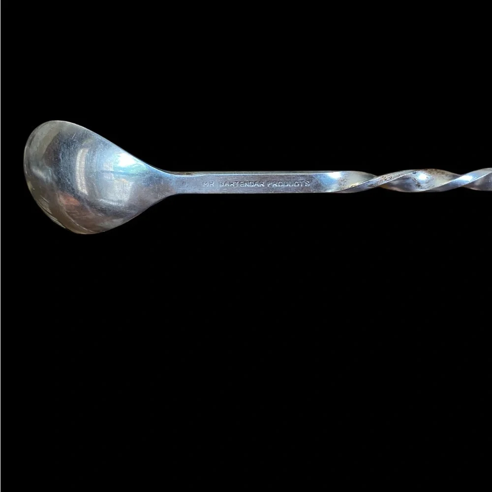 VTG Mr Bartender Stainless Steel Twisted Mixing Bar Spoon Japan Red Tip